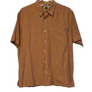 Vintage Pusser's West Indies Burnt Orange Casual Button Down Shirt Silk Blend